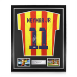 Neymar Jr Signed Framed FC Barcelona Away Shirt w/ BAS Beckett Authentication