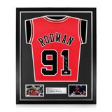 Dennis Rodman Signed Framed Chicago Bulls Jersey w/ Beckett BAS Authentication