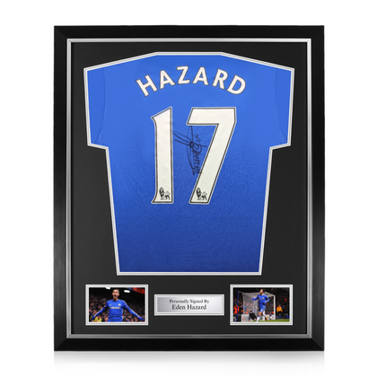 Eden Hazard Signed Framed Chelsea Home Shirt