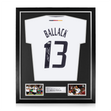Michael Ballack Signed Framed Germany Home Shirt w/ BAS Beckett Authentication
