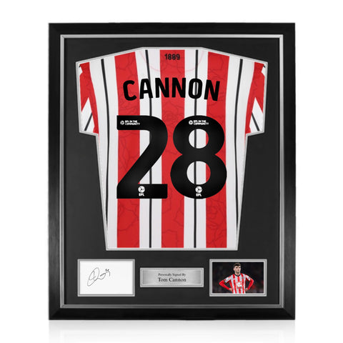 Tom Cannon Signed Framed Display w/ Sheffield United 2024/25 Home Shirt