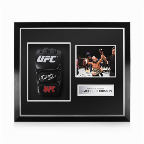 Demetrious Johnson Signed Framed UFC Glove w/ Beckett Authentication