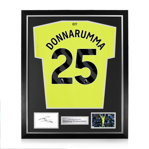Gianluigi Donnarumma Signed Framed Display w/ Manchester City 2025/26 Goalkeeper Shirt