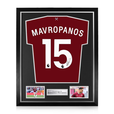 Konstantinos Mavropanos Signed Framed West Ham United 2025/26 Home Shirt