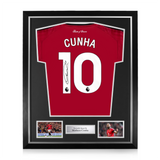 Matheus Cunha Signed Framed Manchester United 2025/26 Home Shirt