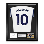 James Maddison Signed Framed Display w/ Tottenham Hotspur 2024/25 Home Shirt