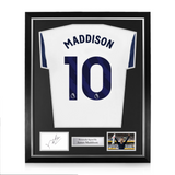 James Maddison Signed Framed Display w/ Tottenham Hotspur 2024/25 Home Shirt