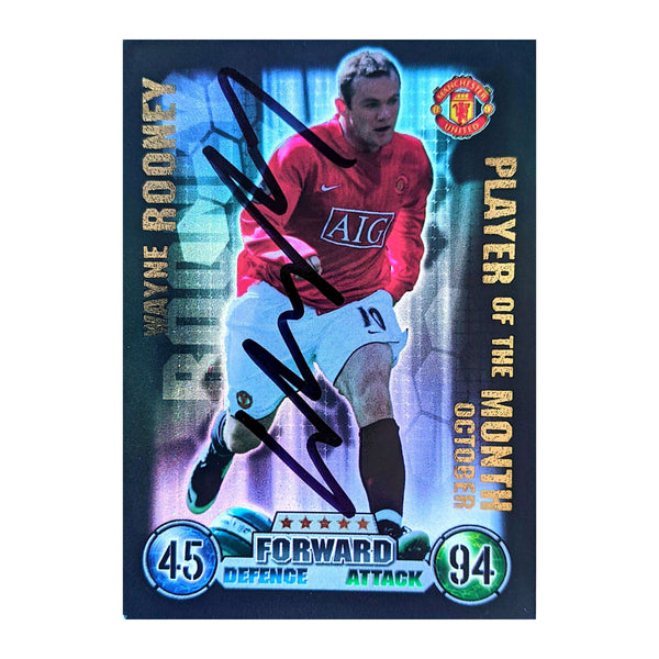 Wayne Rooney Signed Topps Match Attax Player of the Month Auto
