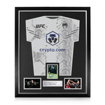 Alex Pereira Signed Framed Display w/ UFC White and Blue Shirt