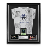 Alex Pereira Signed Framed Display w/ UFC White and Blue Shirt