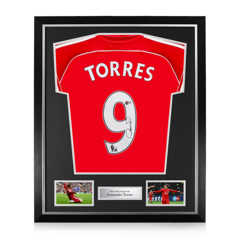 Fernando Torres Signed Framed Liverpool Home Shirt w/ BAS Beckett Authentication