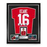 Roy Keane Signed Framed Display w/ Manchester United Home Shirt