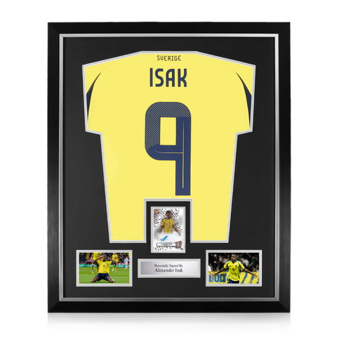 Alexander Isak Signed Framed Display w/ Sweden 2024/25 Home Shirt