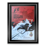 F1 Formula 1 Monaco Grand Prix 2015 Signed Framed 16x24 Poster (Signed by 10)