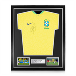 Neymar Jr Signed Framed Brazil Home Shirt