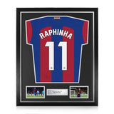 Raphinha Signed Framed 2023/24 Home Shirt