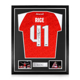 Declan Rice Signed Framed 2025/26 Home Shirt W/ Cup Font