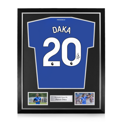 Patson Daka Signed Framed Leicester City 2024/25 Home Shirt