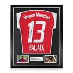 Michael Ballack Signed Framed Bayern Munich Home Shirt w/ BAS Beckett Authentication