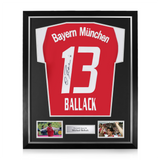 Michael Ballack Signed Framed Bayern Munich Home Shirt w/ BAS Beckett Authentication