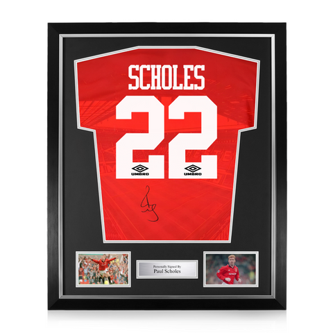 Paul Scholes Signed Framed Manchester United 1994/96 Home Shirt