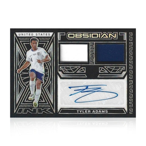 Tyler Adams Signed Panini Obsidian 2023-24 Dual Relic Patch Auto /199 Card