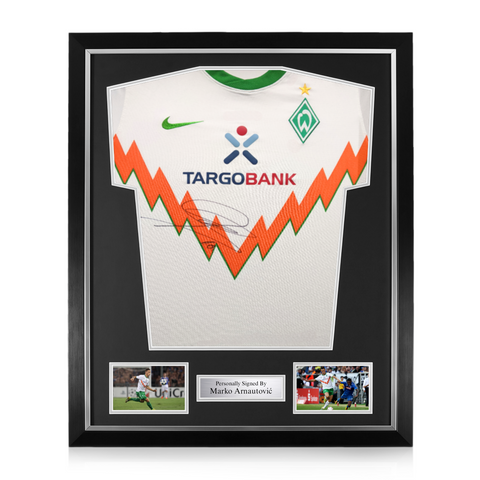 Marko Arnautovic Signed Framed Werder Bremen Away Shirt