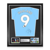 Erling Haaland Signed Framed 2023/24 Home Shirt