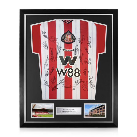 Sunderland A.F.C. Squad Signed Framed 2025/26 Home Shirt