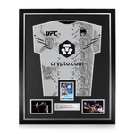 Belal Muhammad Signed Framed Display w/ UFC White Shirt