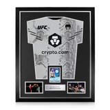 Belal Muhammad Signed Framed Display w/ UFC White Shirt