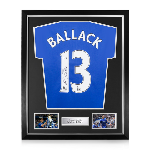 Michael Ballack Signed Framed Chelsea FC Home Shirt w/ BAS Beckett Authentication