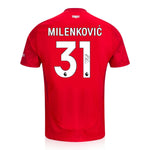 Nikola Milenković Signed Nottingham Forest 2024/25 Home Shirt