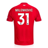 Nikola Milenković Signed Nottingham Forest 2024/25 Home Shirt