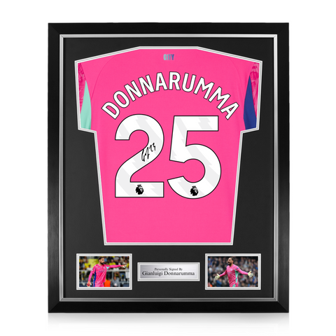 Gianluigi Donnarumma Signed Framed Manchester City 2025/26 Goalkeeper Shirt