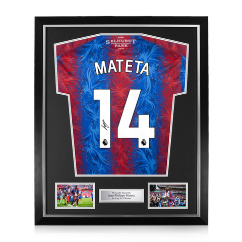 Jean-Philippe Mateta Signed Framed Crystal Palace 2024/25 Home Shirt