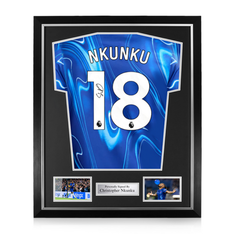 Christopher Nkunku Signed Framed Chelsea 2024/25 Home Shirt