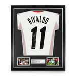 Rivaldo Signed Framed AC Milan Away Shirt w/ BAS Beckett Authentication