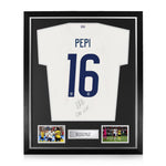 Ricardo Pepi Signed Framed USMNT Home Shirt w/ "Go USA!" Inscription