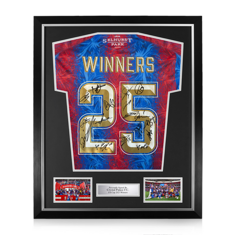 Crystal Palace F.C. Squad Signed Framed 2024/25 Winners 25 Home Shirt