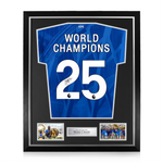 Moises Caicedo Signed Framed Chelsea F.C. 2025/26 World Champions Home Shirt