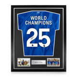 Moises Caicedo Signed Framed Chelsea F.C. 2025/26 World Champions Home Shirt