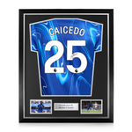 Moises Caicedo Signed Framed Chelsea 2024/25 Home Shirt