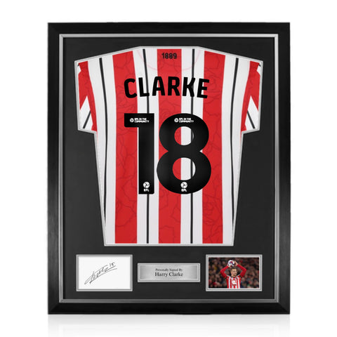 Harry Clarke Signed Framed Display w/ Sheffield United 2024/25 Home Shirt
