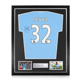 Carlos Tevez Signed Framed 2009/10 Home Shirt