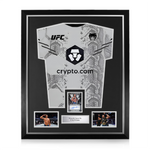 Ciryl Gane Signed Framed Display w/ UFC White Shirt