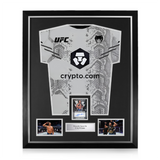 Ciryl Gane Signed Framed Display w/ UFC White Shirt