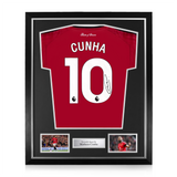 Matheus Cunha Signed Framed Manchester United 2025/26 Home Shirt