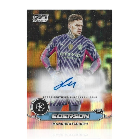 Ederson Moraes Signed Topps UEFA Stadium Chrome 2023-24 Card