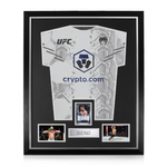 Johnny Walker Signed Framed Display w/ UFC White and Blue Shirt